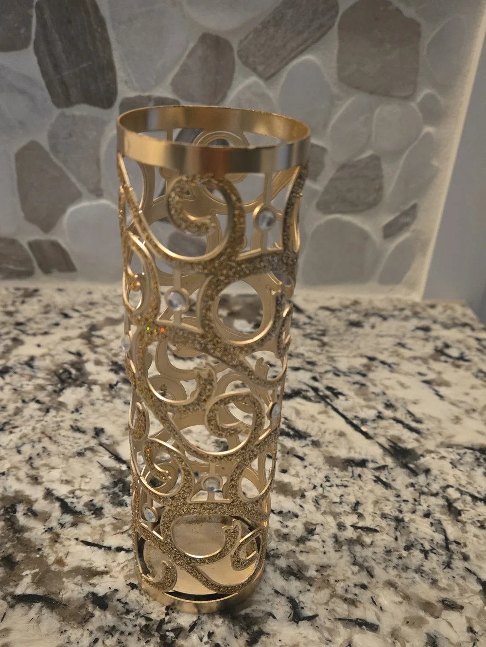 Body Spray Gold and rhinestone holder